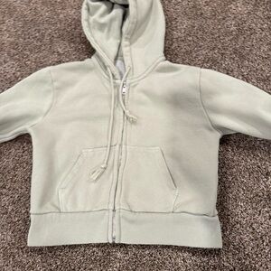 Brandy Melville Kids Light Gray Zip-Up Hoodie